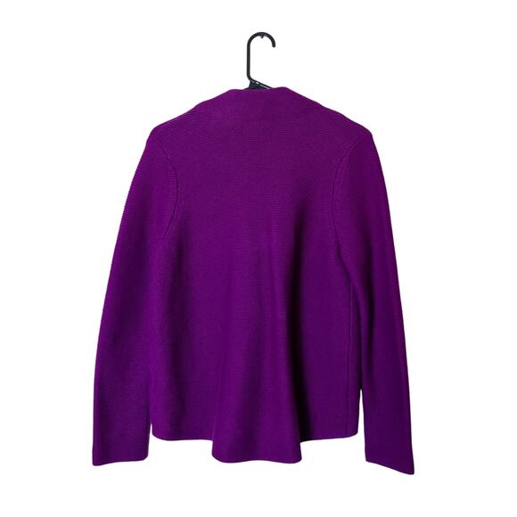 Kinross Garter Stitch Cotton Boxy Fisherman Cardigan Black Cherry XS Heritage - Picture 3 of 10